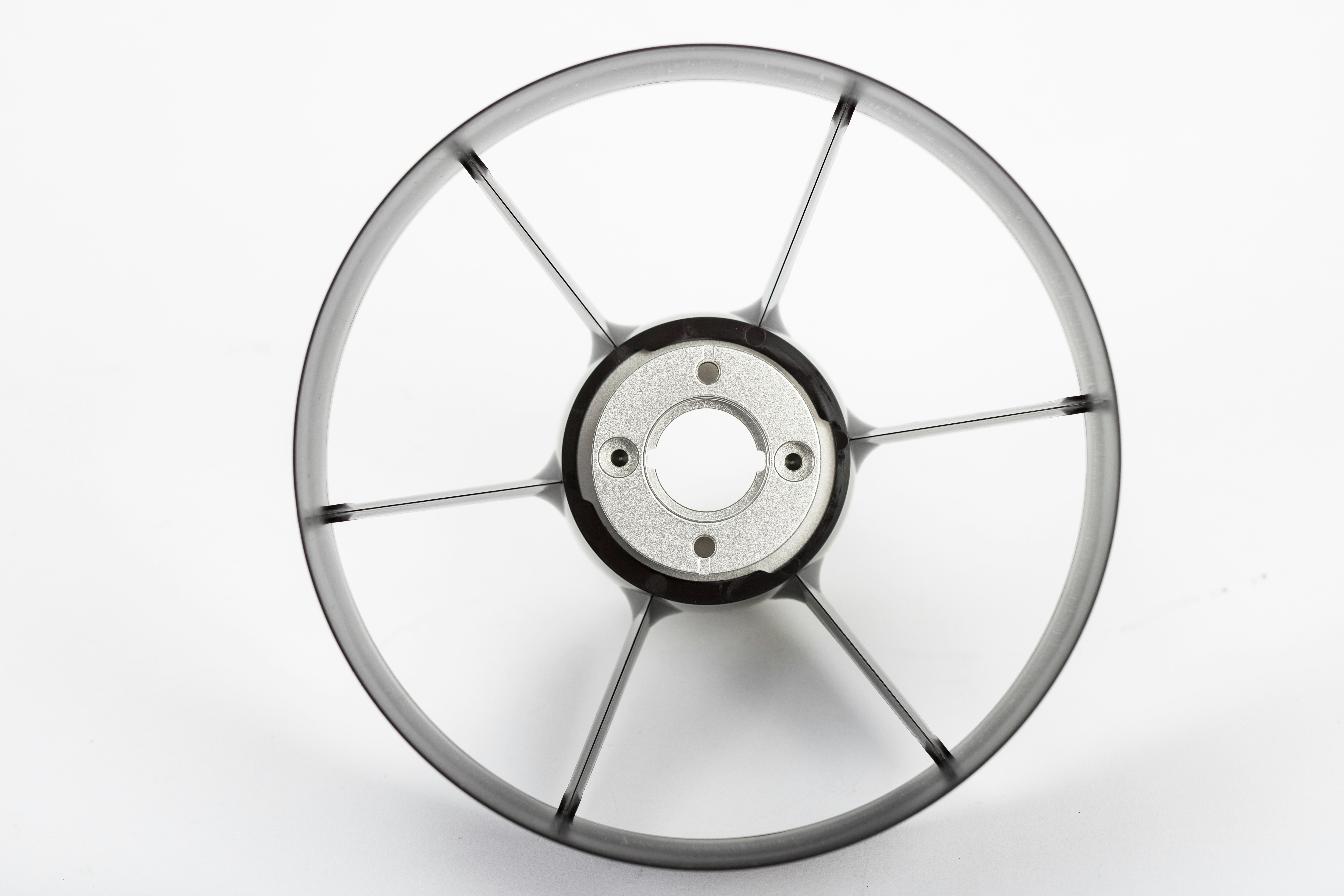 a metal wheel on a white background