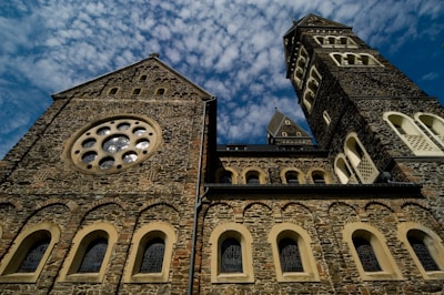 A close-up of the church's historic architecture.