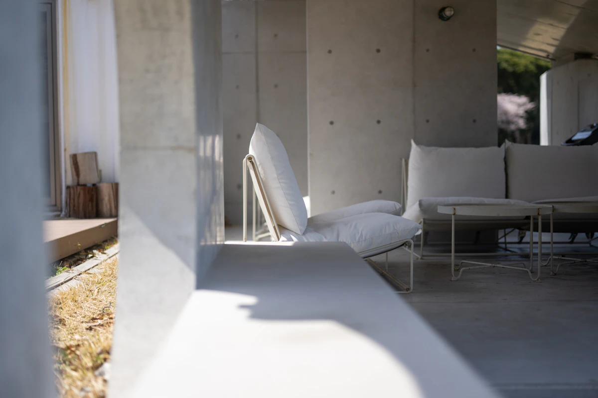 Concrete interior with soft daylight