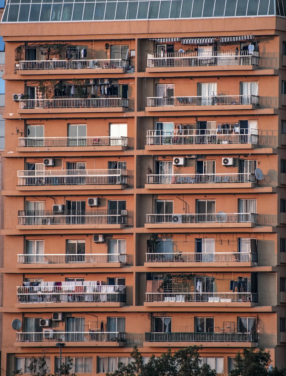 a tall building with balconies and balconies on the balconies