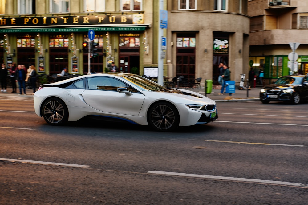 a car parked on a city street