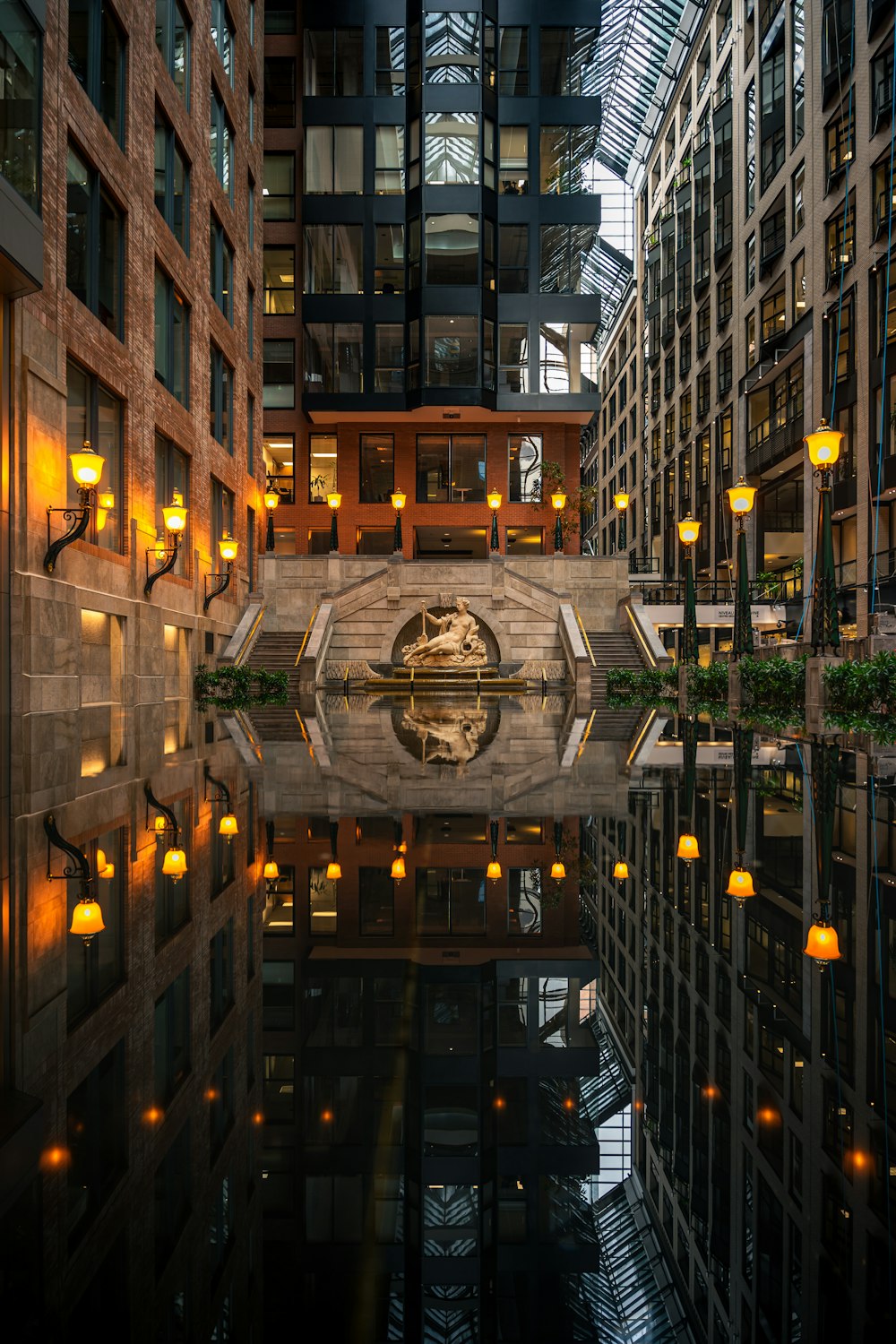 a large building with a clock in the middle of it