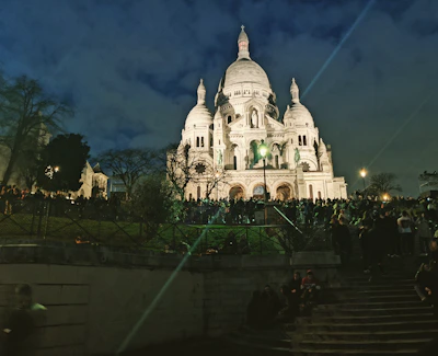 A group of parishioners gathered during a community event at the Basilica