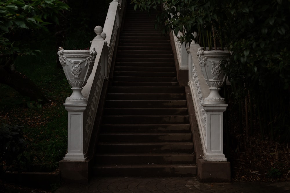 a set of stairs leading up to the top of a building