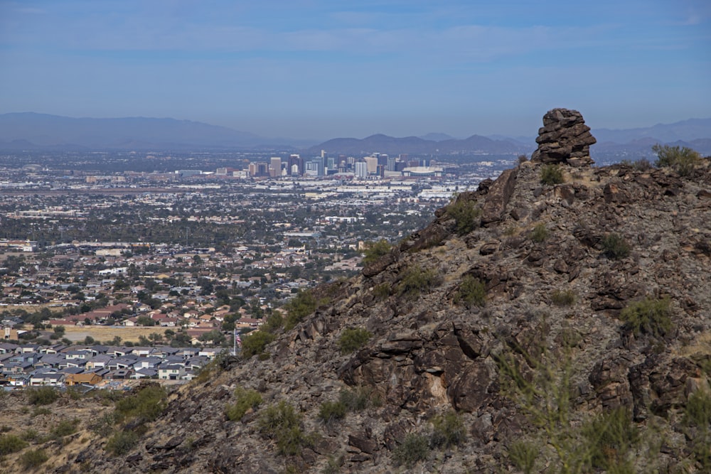 a view of a city from the top of a mountain