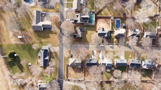 an aerial view of a neighborhood with lots of houses