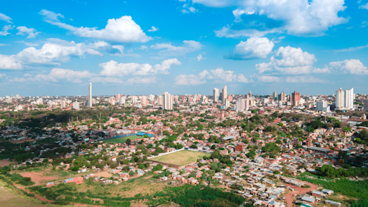 a view of a city from a bird's eye view