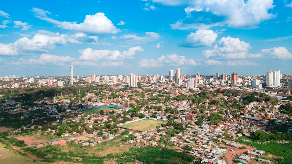 a view of a city from a bird's eye view