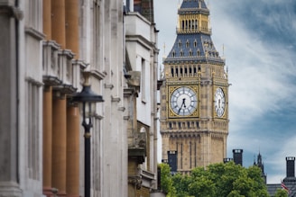 the big ben clock tower towering over the city of london