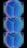 Three stacked, transparent cubes with an iridescent effect on a black background. The cubes exhibit a range of colors including blue, green, and pink, creating a holographic appearance. Each cube appears to reflect and refract light.