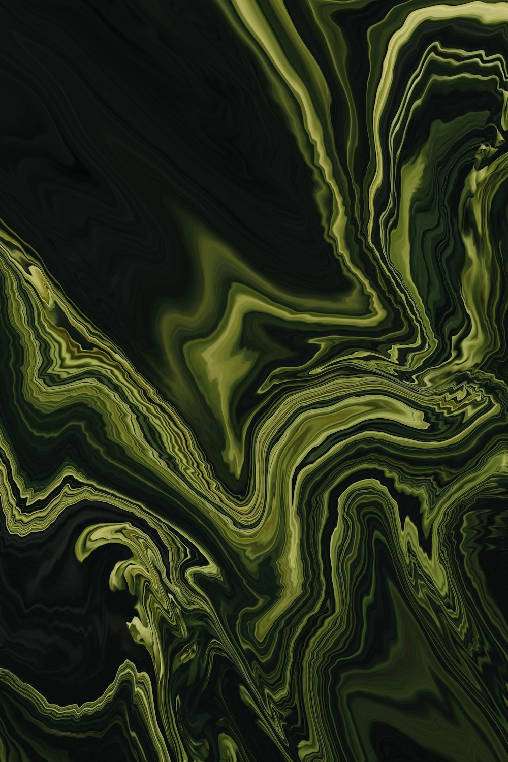 a black and green background with wavy lines