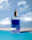 Close-up of a glass spray bottle with cleaning solution against a soft ivory background.