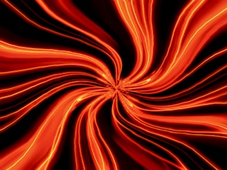 A striking visual of a deep matte black background with pulsating red and gold energy.