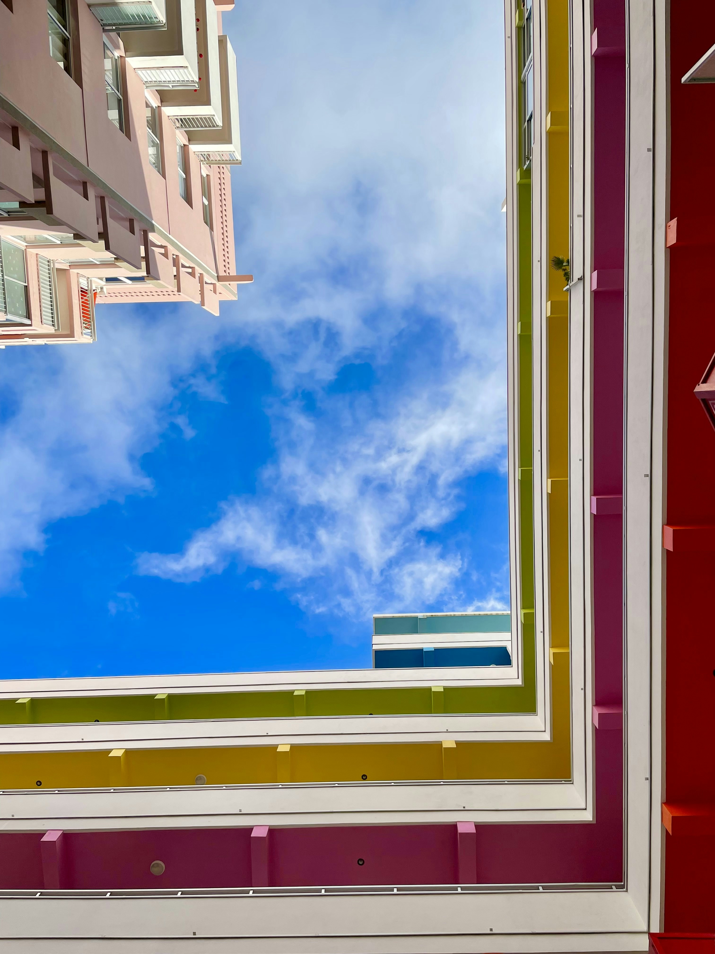 a view of a building through a window