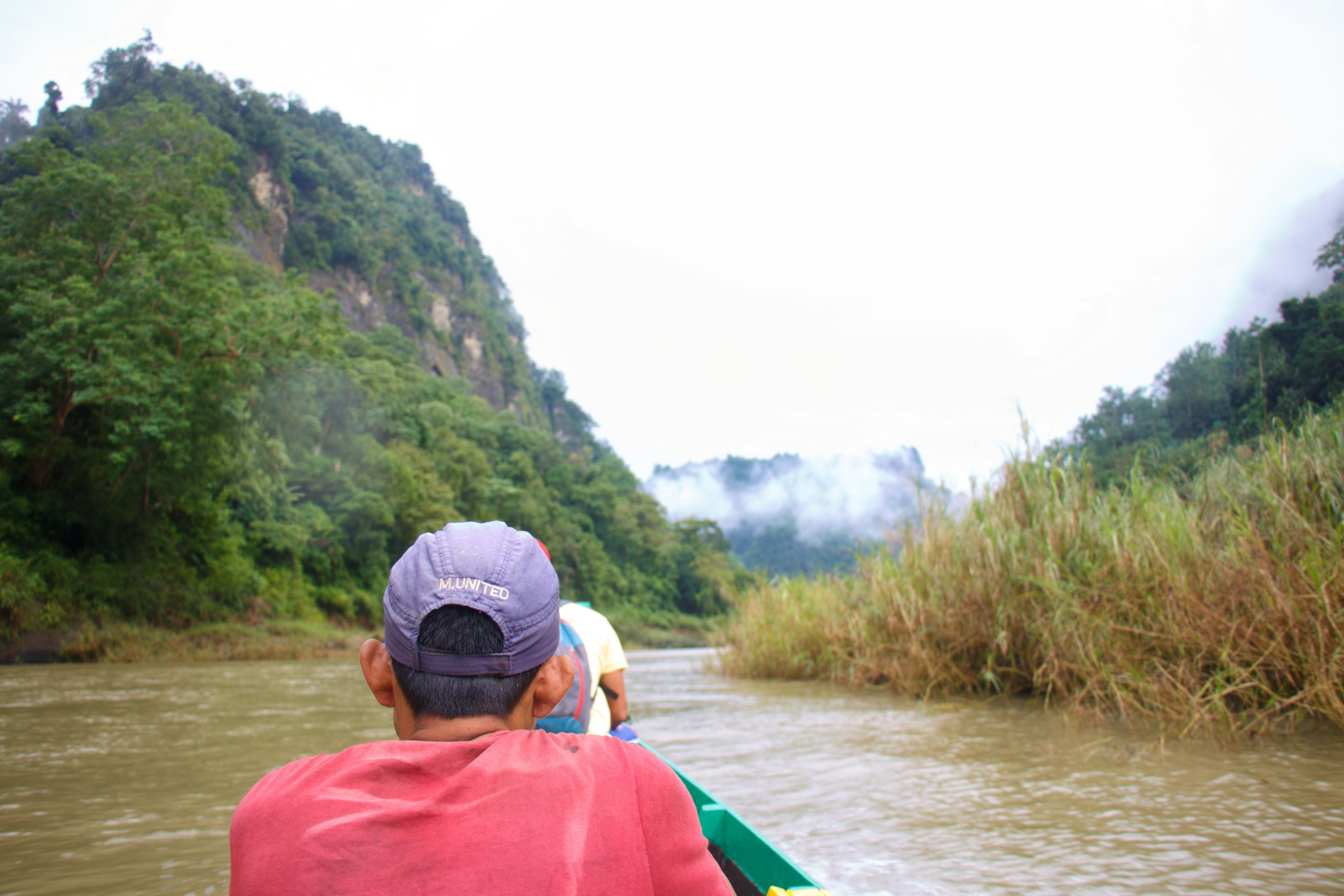 Into a mountain river. 