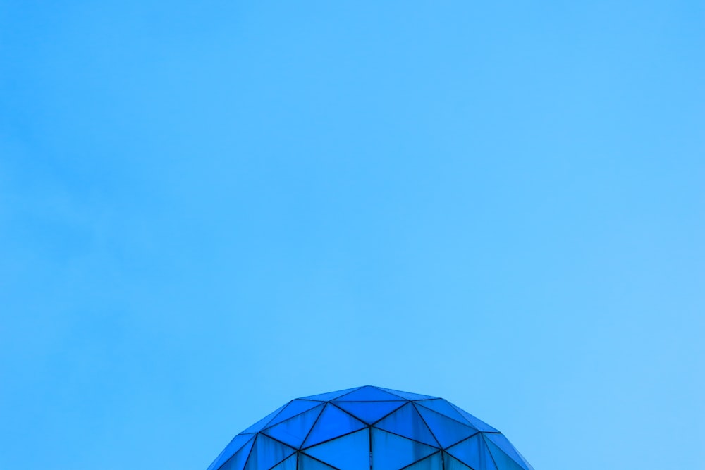 a blue dome on top of a building