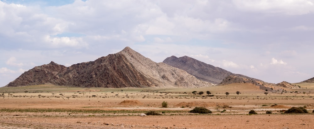 a mountain range in the middle of a desert
