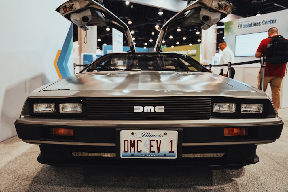 a car is on display at a car show