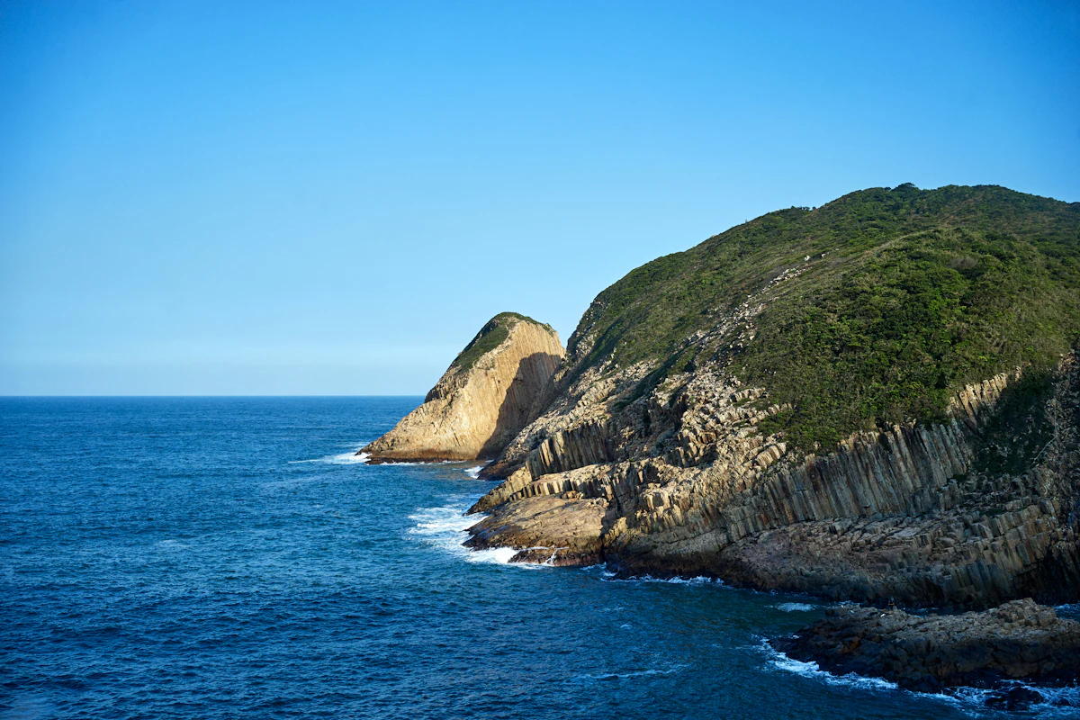 Po Pin Chau, a sea stack of rock columns off the Sai Kung coast