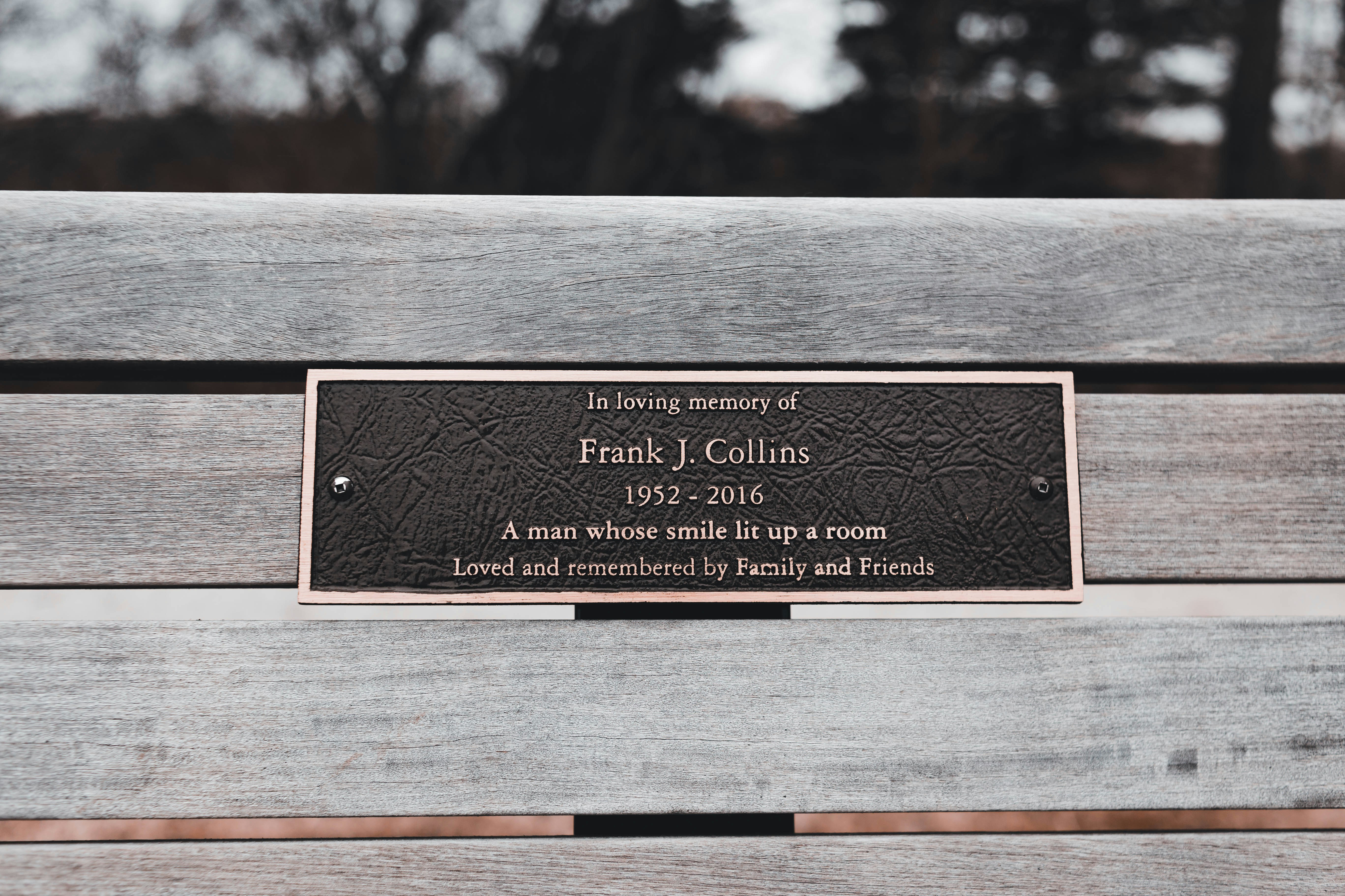 engraved bronze plaque detail