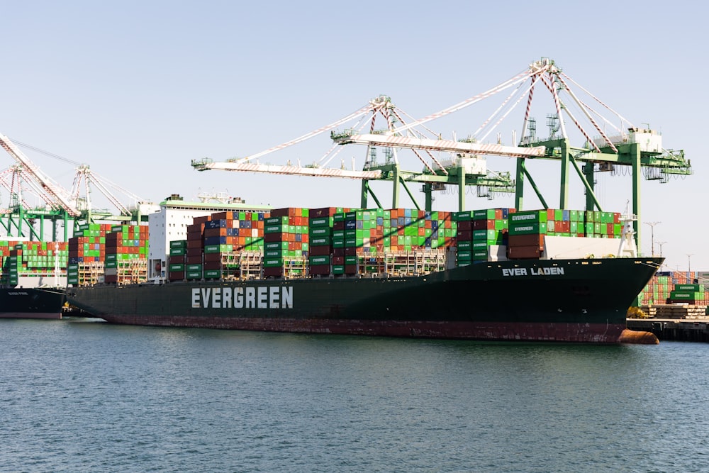 a large cargo ship with a lot of containers on it