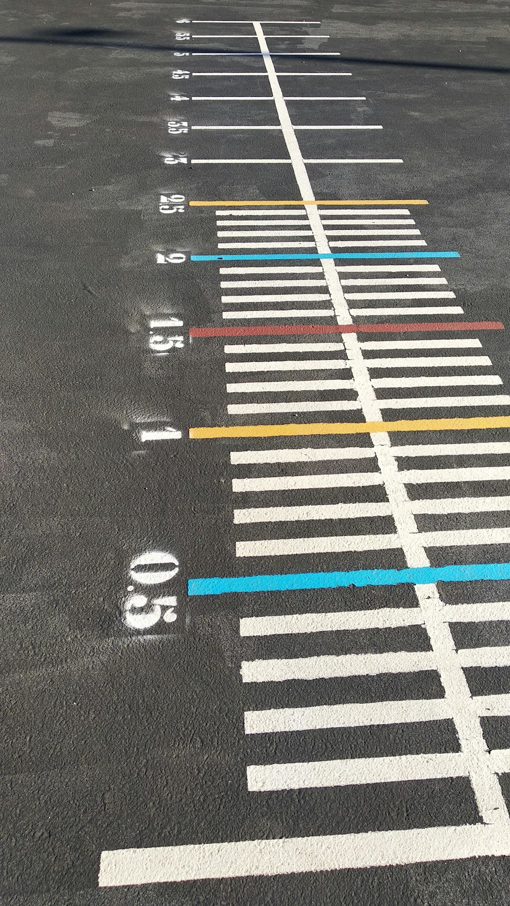 a parking lot with a line painted on it