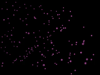 A vibrant purple background filled with randomly floating numbers and twinkling stars, evoking a mystical numerology theme.