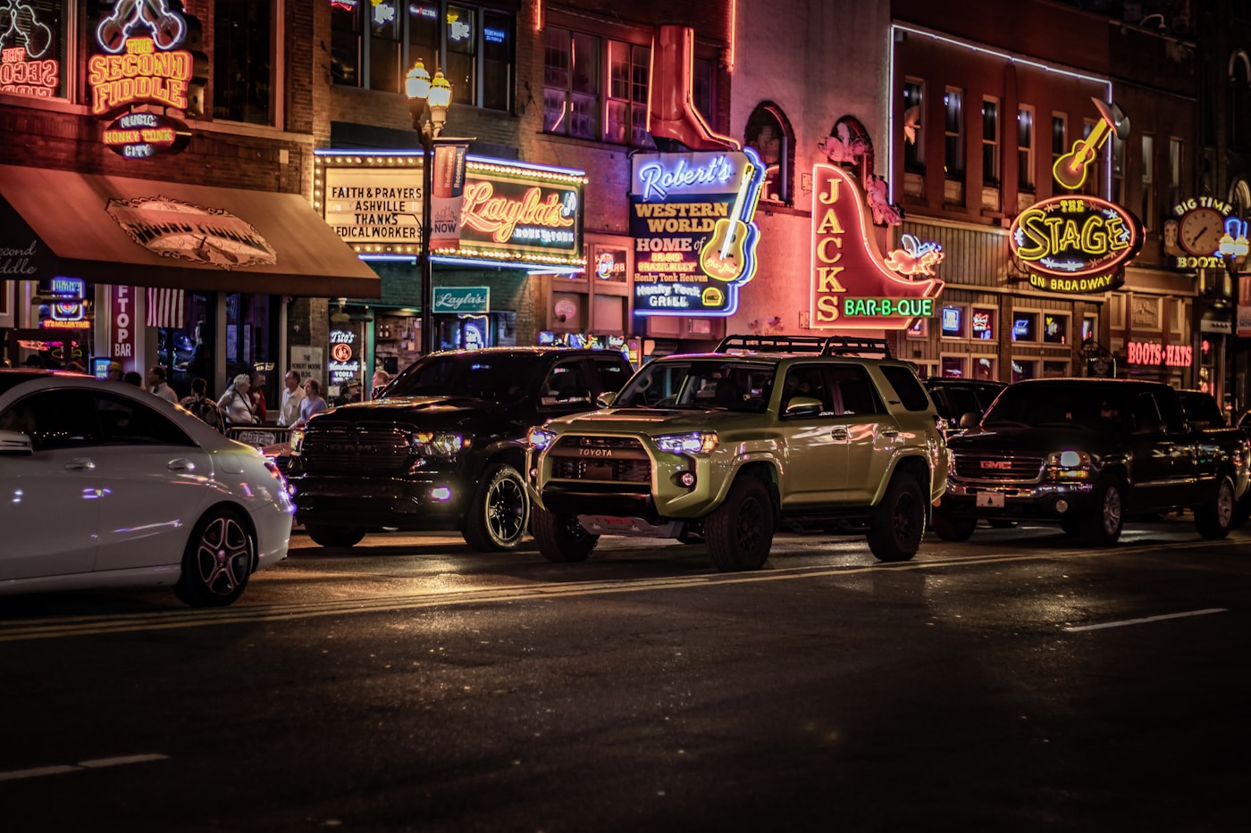 Nashville Broadway at night