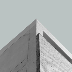 Crisp parchment background photo of a minimalist residential home facade.