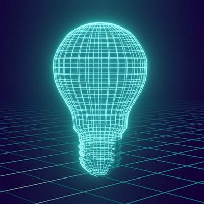 a glowing light bulb in a dark room