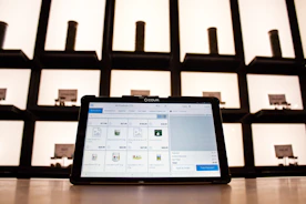 A retail store shelf with digital overlays showing AI-driven stock levels.