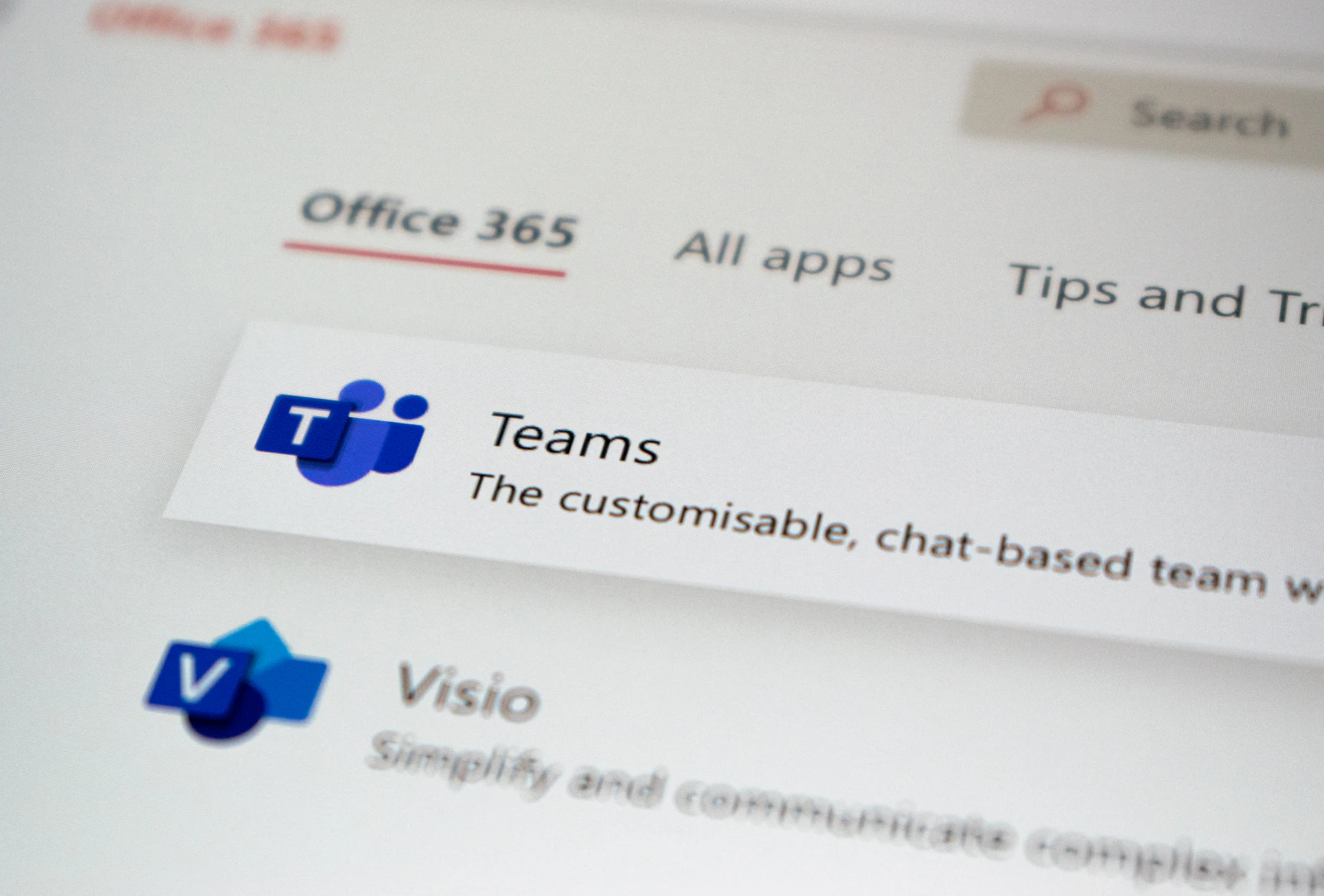 A clean menu of connected software tools on a bright screen