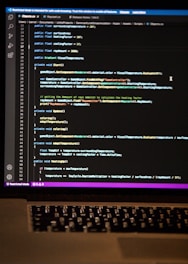 a laptop computer with a program running on the screen