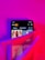 A smartphone screen displaying a website with an adult content theme partially covered by a sheer fabric in vibrant lighting. The colors are predominantly pink and purple, with some red hues. The website interface shows categories like 'Photos' and 'Most Viewed.'