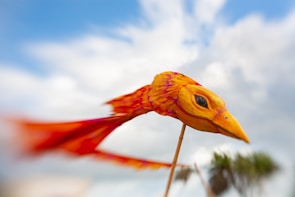 A close-up of a beautifully crafted kite showcasing its intricate design.