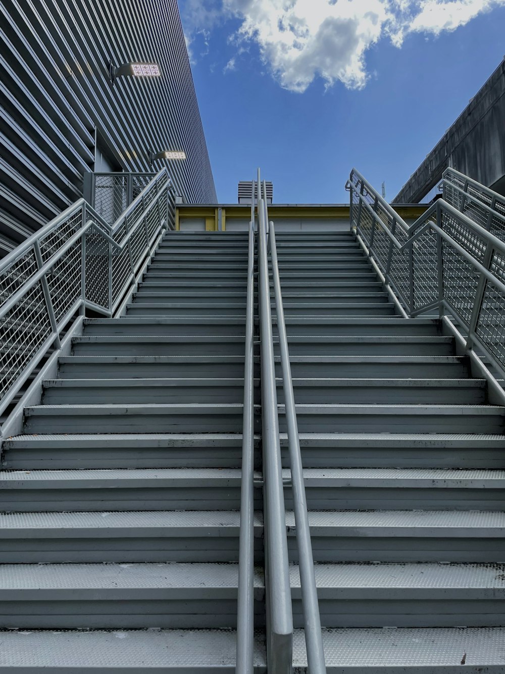 a set of stairs leading up to a building