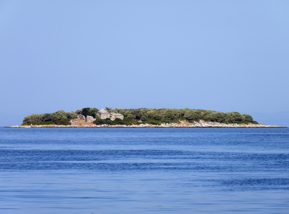 a small island in the middle of the ocean