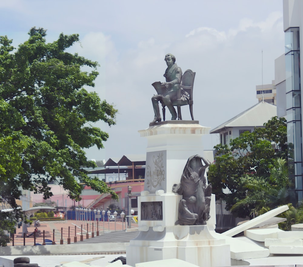 a statue of a man sitting on a horse