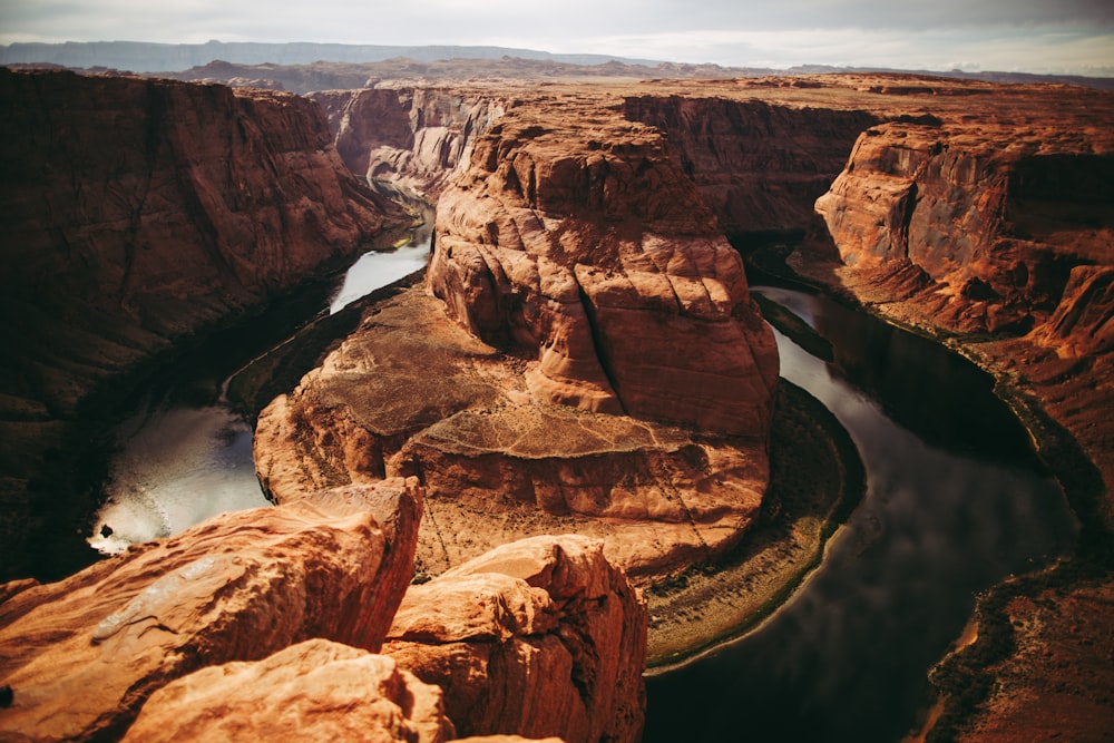 a canyon with a river running through it