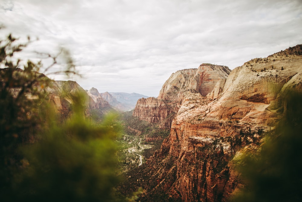 a view of the mountains from the top of a mountain