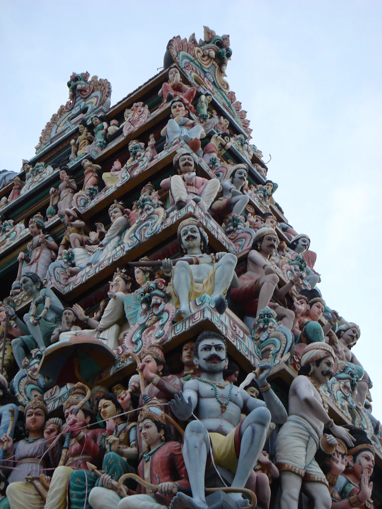 A temple gopuram in Little India