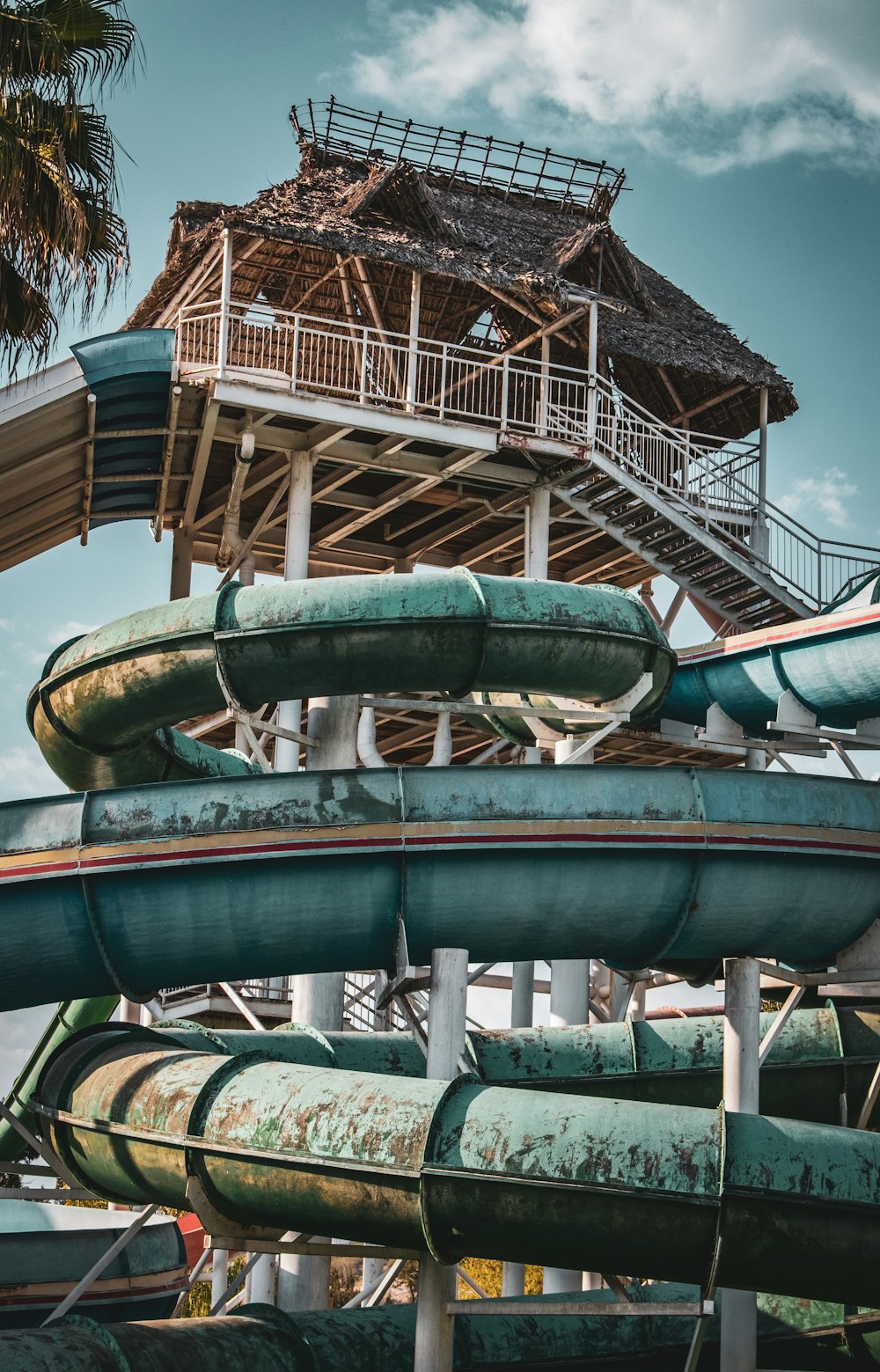 a water park with a bunch of water slides