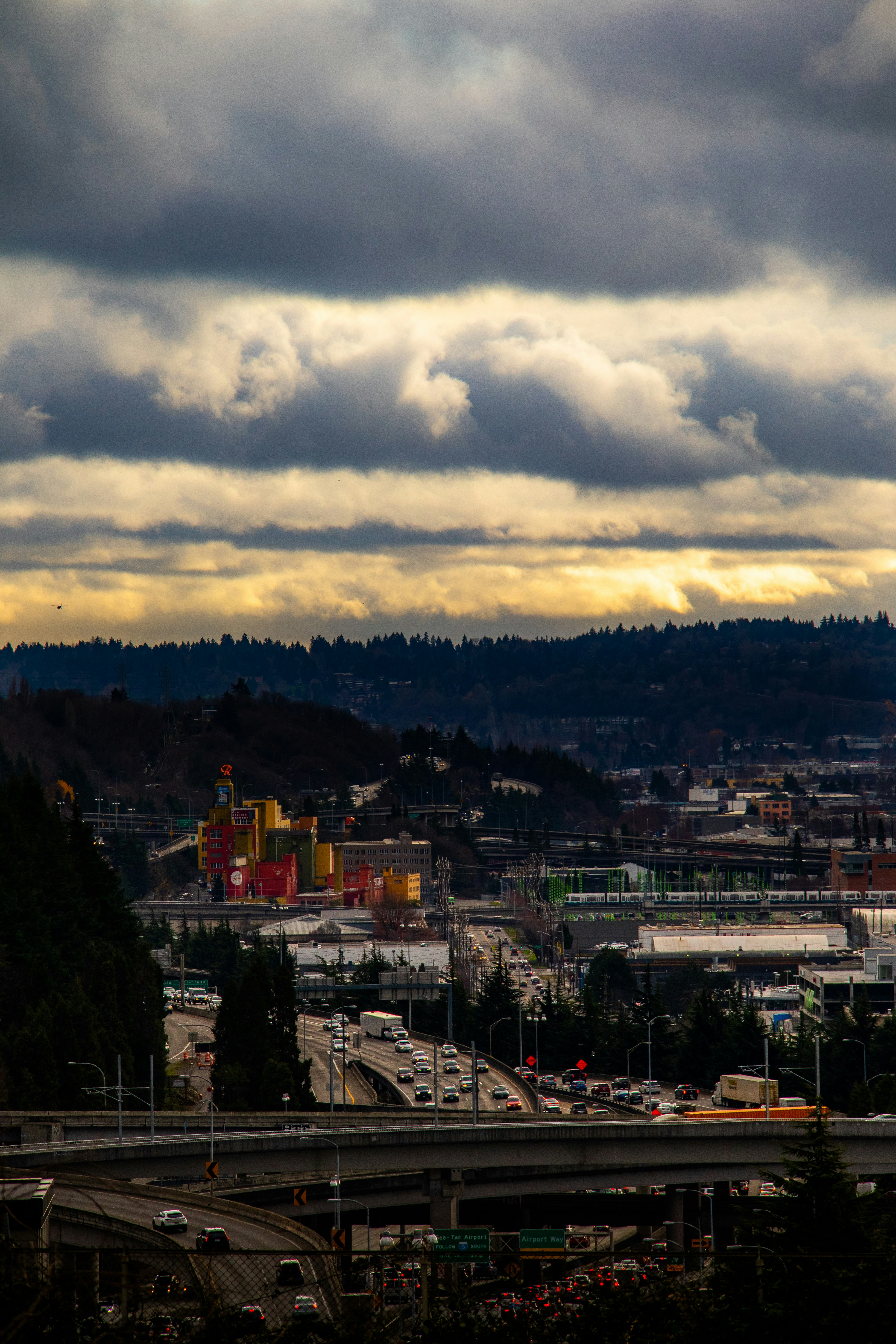 a view of a city from a hill