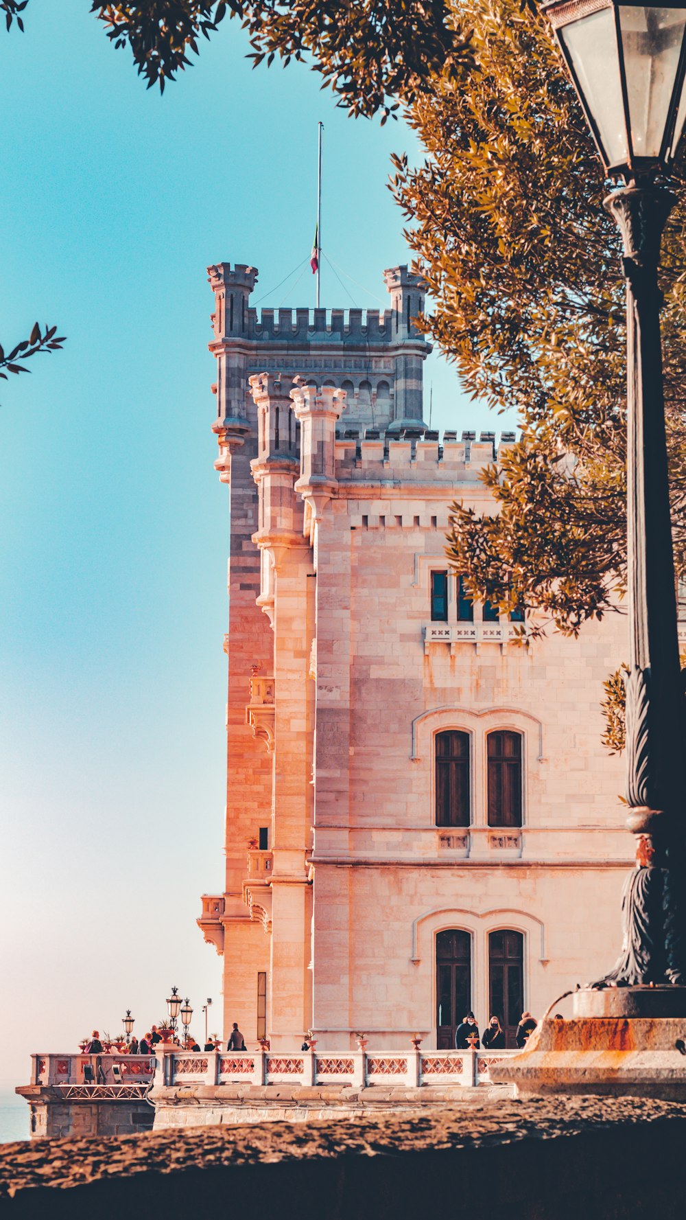 a tall tower with a clock on the top of it