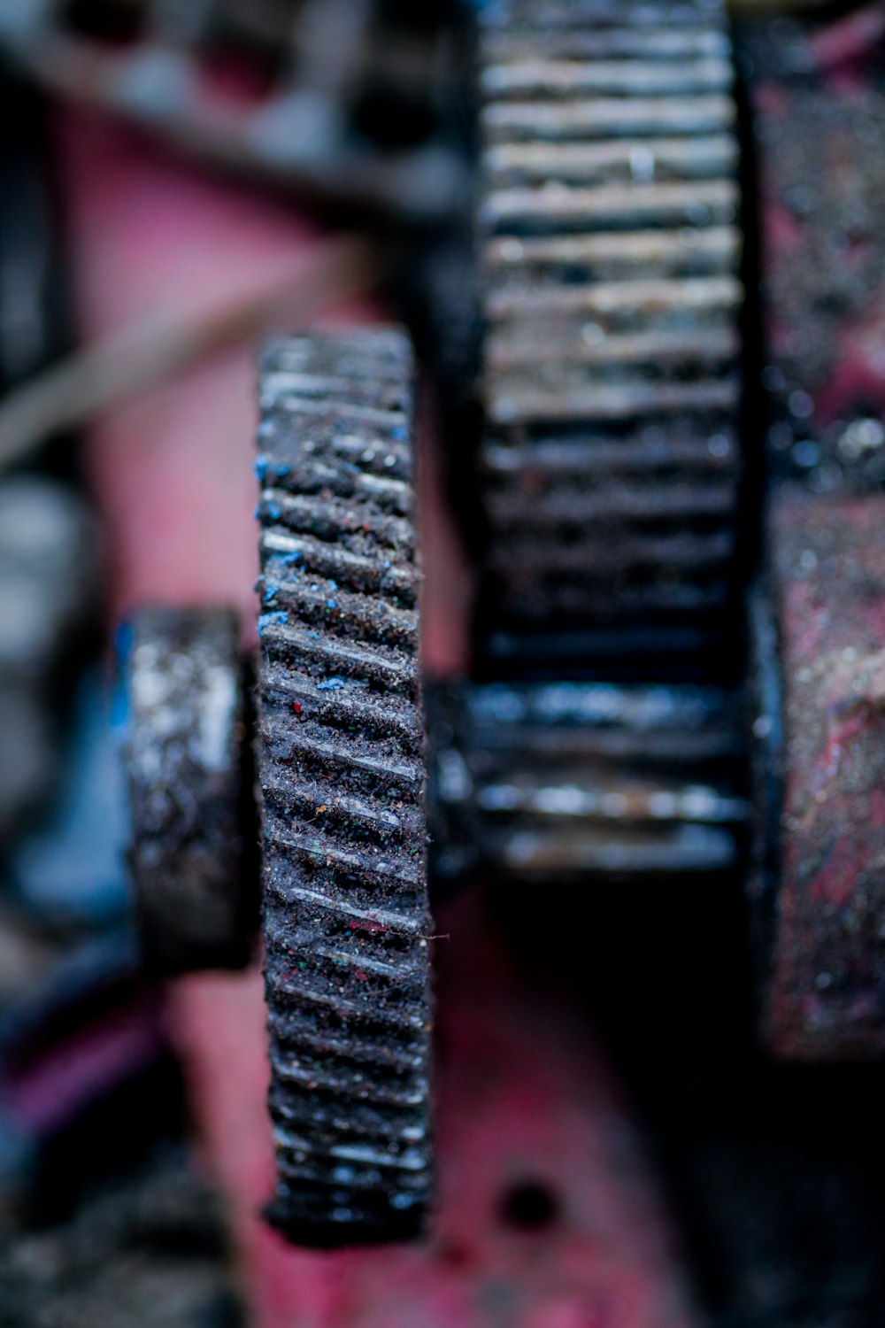 a close up of the gears of a machine