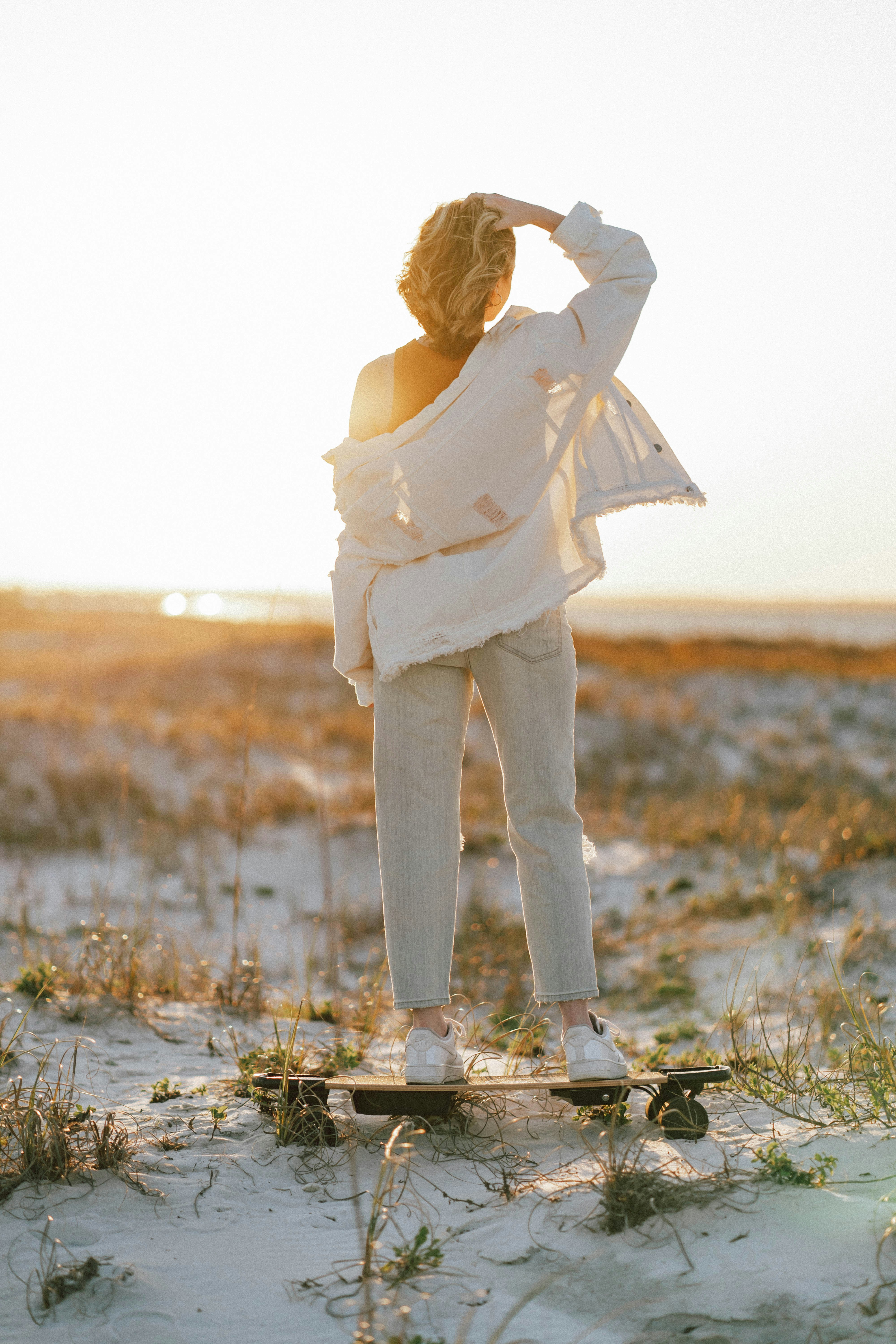 a person standing on a beach