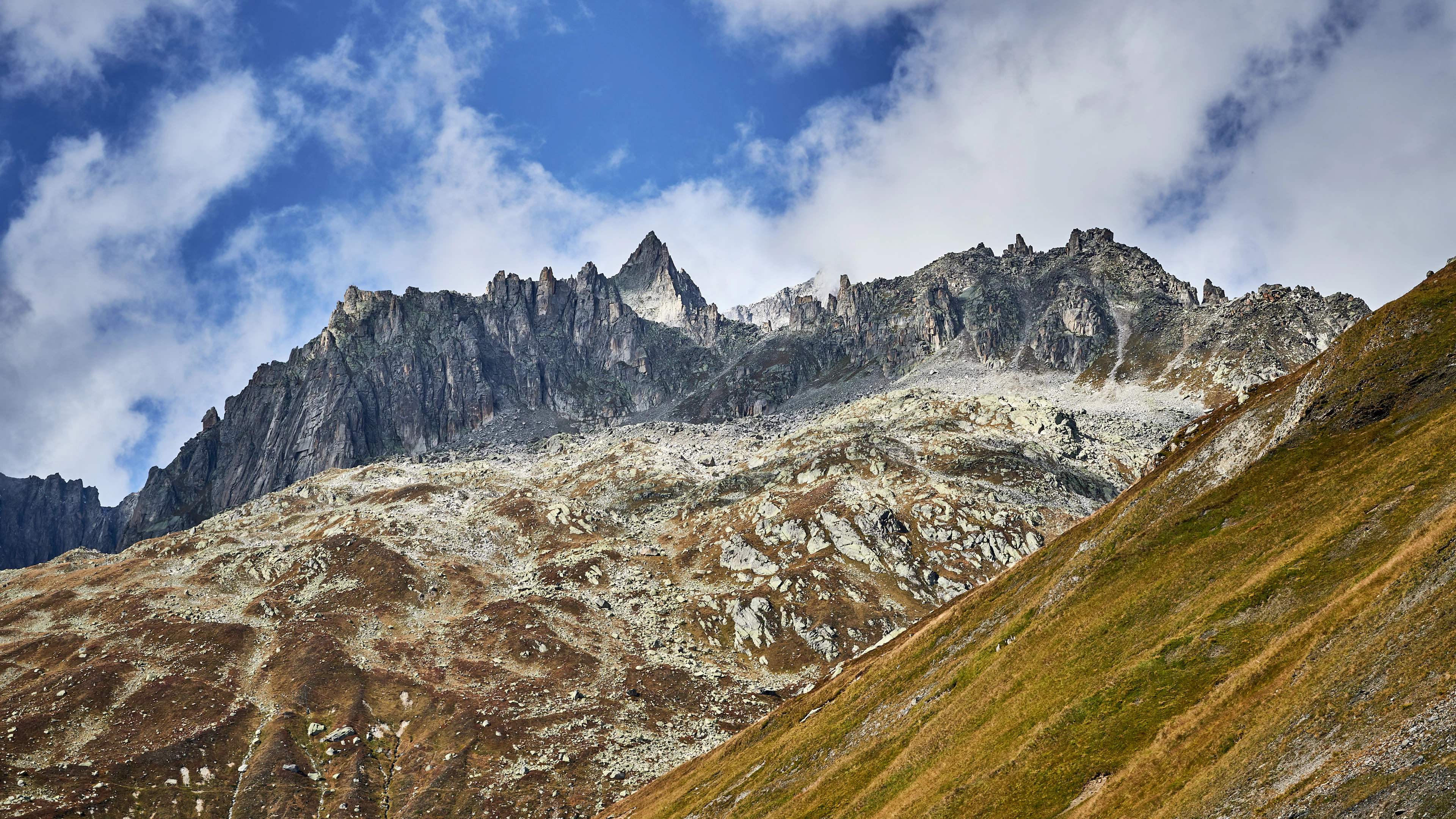Mountains along the Furka pass in Valais