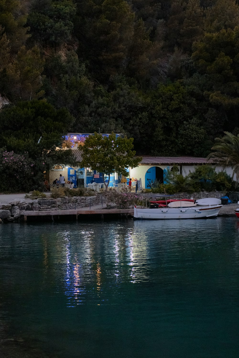 um par de barcos que estão sentados na água