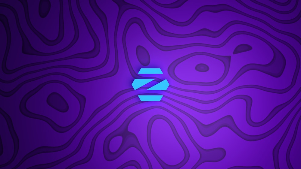 a purple background with a blue z logo