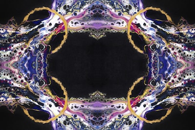 A mesmerizing kaleidoscope design with swirling pastel colors and delicate floral motifs, radiating from the center.